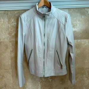Light Gray Moto Leather Jacket